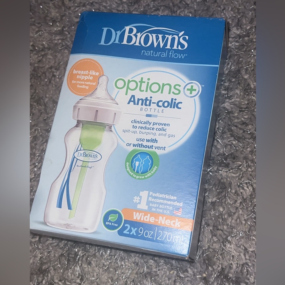 Dr. Brown's Anti-Colic Baby Bottle
2 pack 9 oz 
Never opened